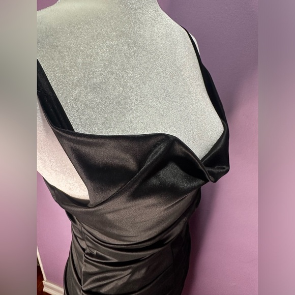 Crisscross Open Back Ruched Silky Dress - Picture 4 of 11